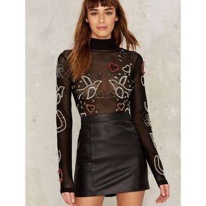 Flip em the bird mesh bodysuit